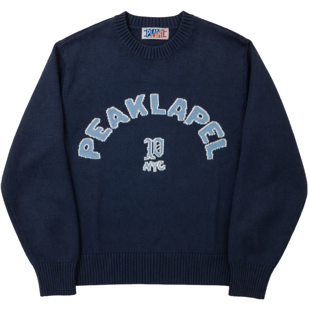 Campus Sweater in Navy Cotton