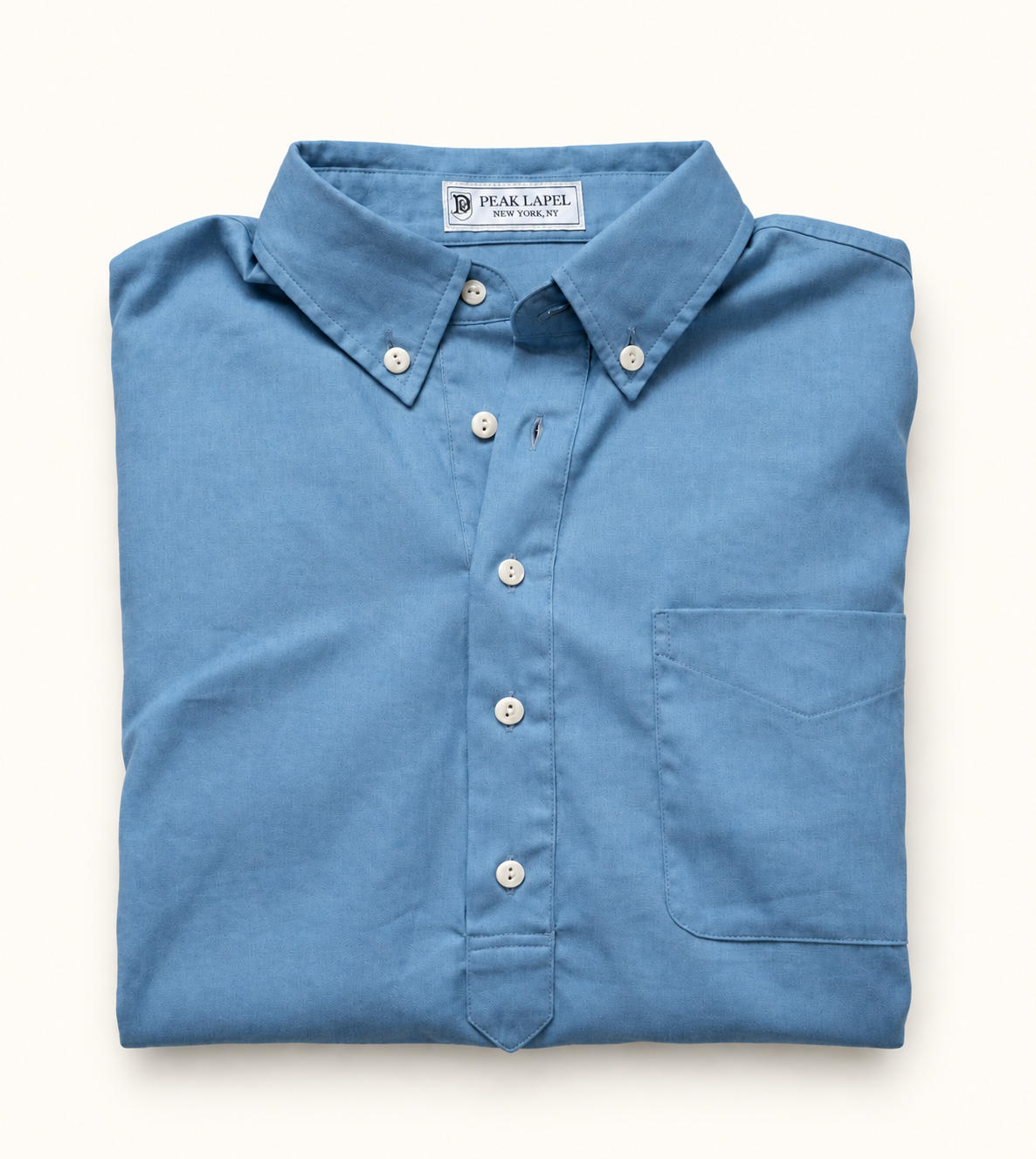 Peak Lapel Cotton Poplin Popover Button Down, flat lay