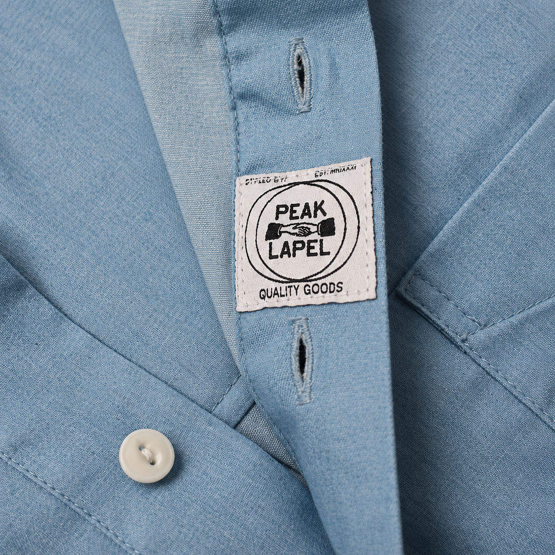 Peak Lapel Cotton Poplin Popover Button Down, side gusset detail