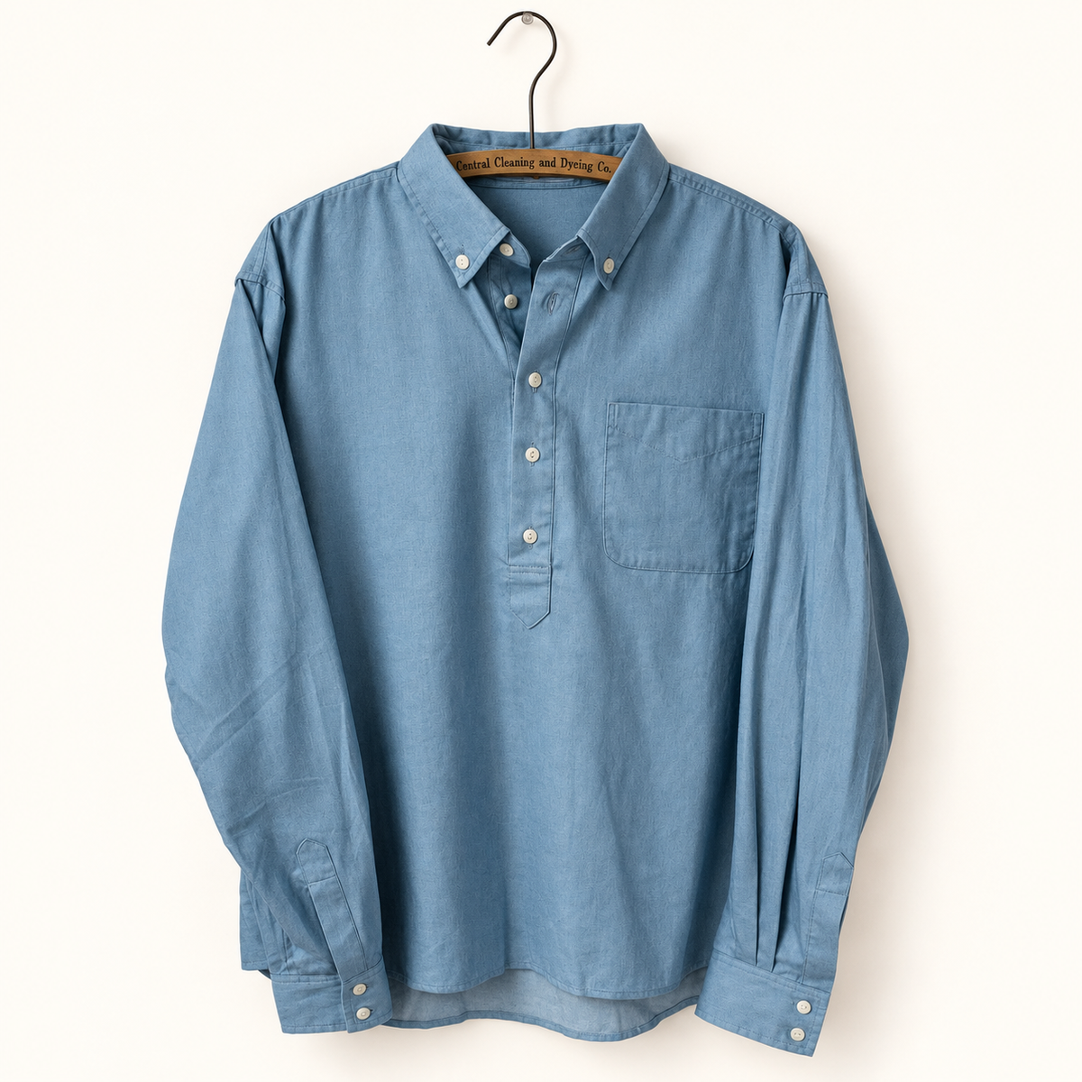 Peak Lapel Cotton Poplin Popover Button Down, alternate view