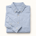 Peak Lapel Japanese Cotton Oxford Cloth Button Down in Blue, flat lay