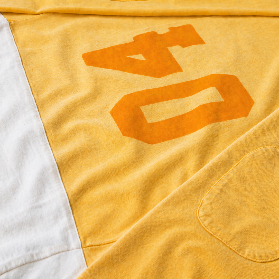 Peak Lapel Varsity Long Sleeve in Sun-Aged Gold, alternate view